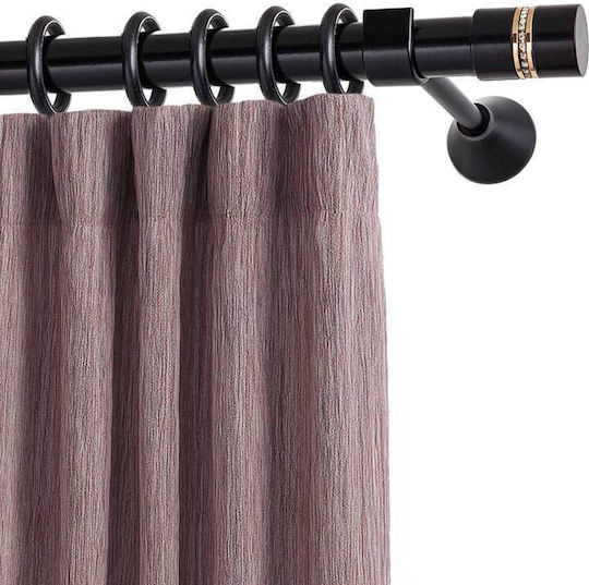 Metallic Bară Pentru Perdele KS109 Dublu De Către Rail Ø25mm 200cm Negru Mat/oro