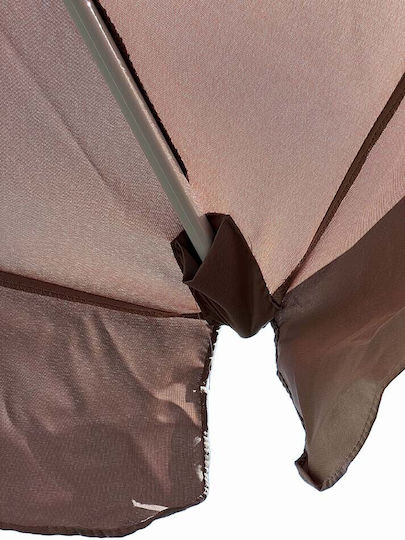 Кръгла Метална Градинска Чадър Taupe Ф2.7м