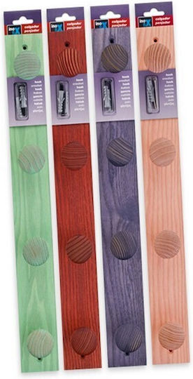Inofix Стенна Закачалка Дървена 4 Места Зелена 60x4.8x60см