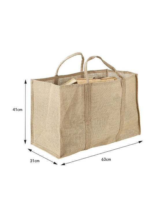 Home & Camp HC20755 Fabric Firewood Bag 60x31x63cm Beige