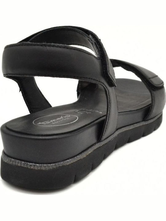 Leather Women's Flat Sandals Black
