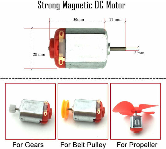 Set 8 Motoare DC 3V 20000 Rpm 8 Suporturi pentru Motoare 8 Conectori pentru Baterii 9V 8 Comutatoare Elice Jucării Experimente R339