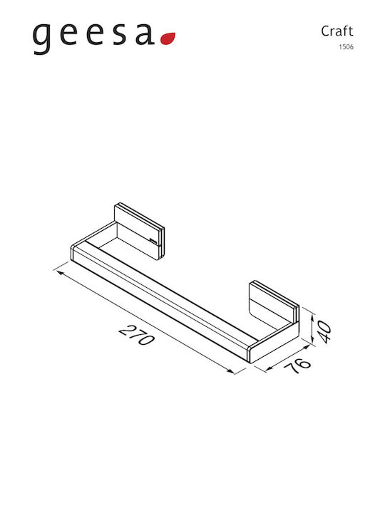 Bară de sprijin pentru perete Geesa Craft 1506-110 Crom 27x7.6x4cm Bară de sprijin pentru perete Geesa Craft 1506-110 Crom 27x7.6x4cm