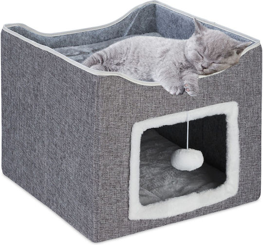 Cat Hammock Hanging Toy Gray Cotton Polyester Mdf 32 x 40 x 40 cm