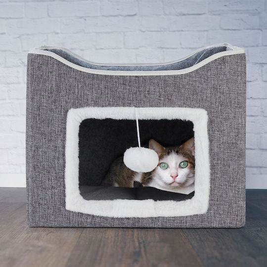 Cat Hammock Hanging Toy Gray Cotton Polyester Mdf 32 x 40 x 40 cm