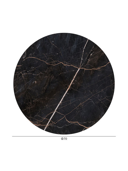HomeMarkt Кръгла Повърхност На Масата HPL Черен Мрамор 70x70x1.2см HM5842.34 2бр