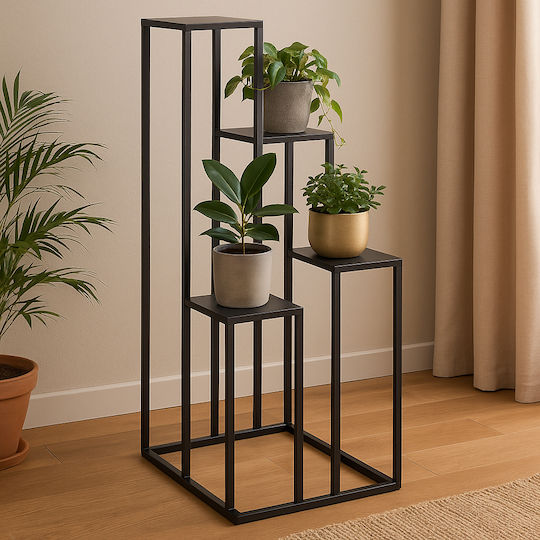 Atmosphera Blumentopfständer Metall Schwarz 36cmx36cmx87cmcm.