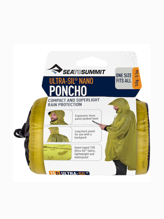 Sea to Summit Pelerină de Ploaie de Lucru pentru Bărbați, Poncho Verde
