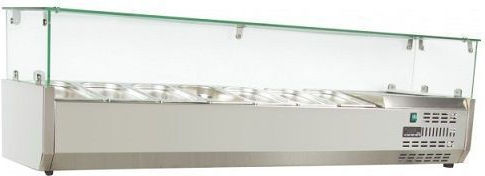 Niki Inox Kühlvitrine Tischgerät mit Kapazität 9x1/4 GN 189x34x45cm