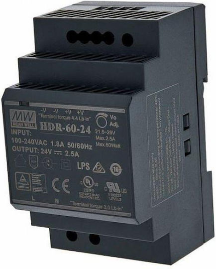 Mean Well Тръбнохранителен блок с изход 15V и мощност 60W 4Спецификация