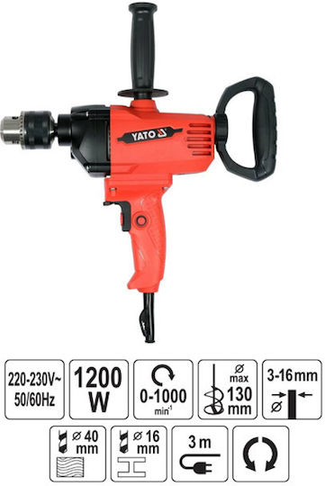 Yato YT-82055 Electric Mixer 1200W (Stirring Component Included)