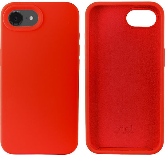 Idol 1991 Velvet Elite Silicone Waterproof Red Back Cover (iPhone 17e / 16e)