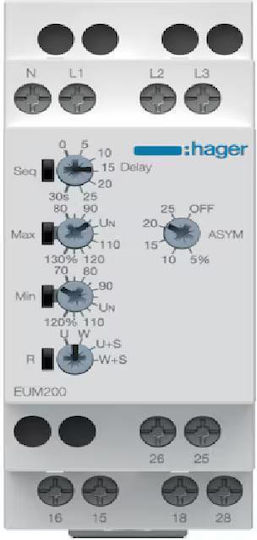 Hager Monitor de tensiune de șină EUM200