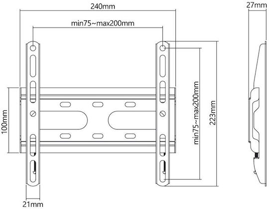 Stell Accessories Βάση Τηλεόρασης Τοίχου έως 42"