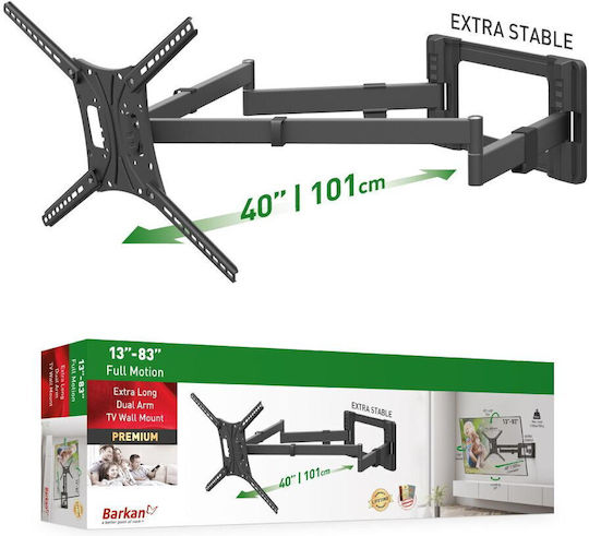 Barkan BM464XL Βάση Τηλεόρασης Οροφής με Βραχίονα έως 50kg Μαύρο