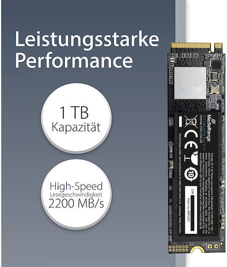 MediaRange MR1033 SSD 1TB τύπου M.2 με σύνδεση PCI Express 3.0 MR1033