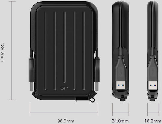 Silicon Power Armor A66 USB 3.2 External 2.5" HDD 5TB Black / Blue