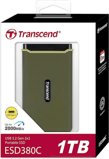 Transcend ESD380C USB-C 3.2 / 3.0 Εξωτερικός SSD 1TB 2.5" Πράσινο