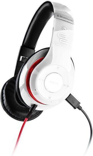 GoGEN HBTM 41WR Ασύρματα / Ενσύρματα Over Ear Ακουστικά με Ραδιόφωνο με 6 ώρες Λειτουργίας Λευκά