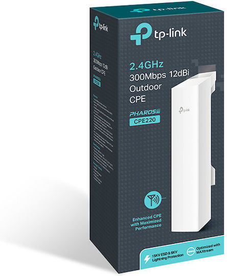 TP-LINK CPE220 v1 Точка за достъп Wi‑Fi 4 Единична лента (2.4GHz) за Външно Поставяне