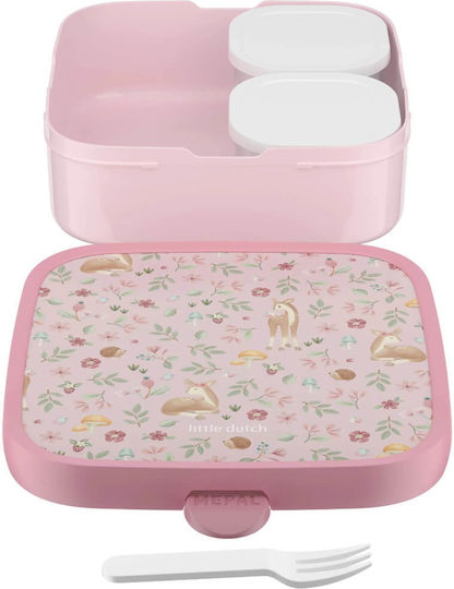 Little Dutch Campus Fairy Garden Plastic Kids' Food Container Pink