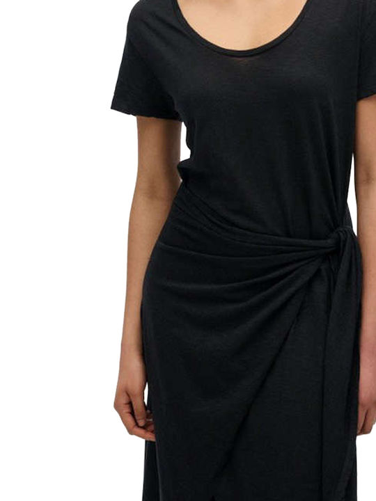 Rochie Midi Wrap-Around Neagră