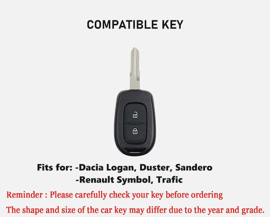 Car Key Cover Case made of for Dacia / Renault in White Color