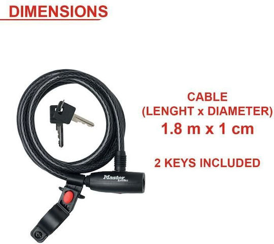 Master Lock mit Schlüssel Schwarz