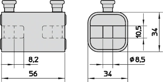 Viro Ορειχάλκινο Λουκέτο Πέταλο με Κλειδί 8.5mm