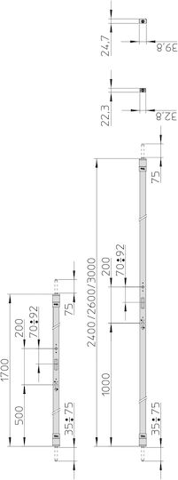 Viro Bar Security Window Length 1.7m in Gray Color