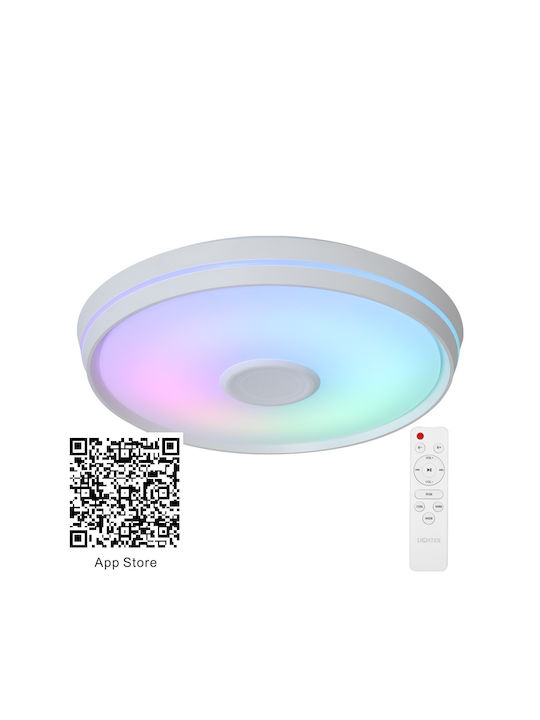 Lightex Πλαφονιέρα Οροφής 40εκ. Λευκή με Ενσωματωμένο LED και Τηλεχειριστήριο