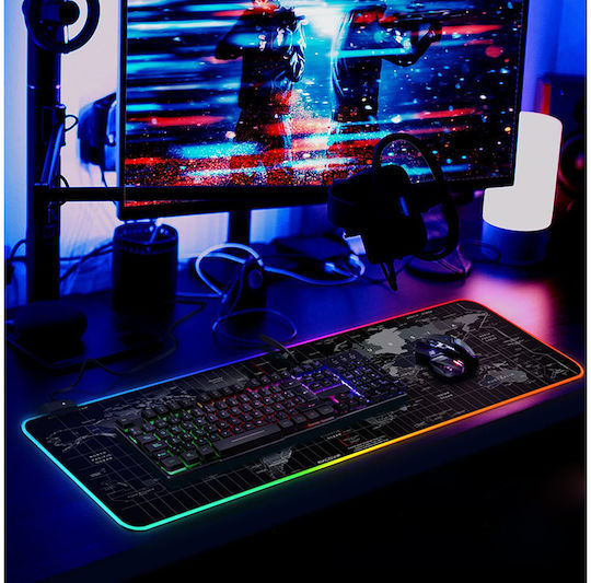 Verk Group Gaming Mouse Pad XXL (900mm) με RGB Φωτισμό μέσω USB Γκρι