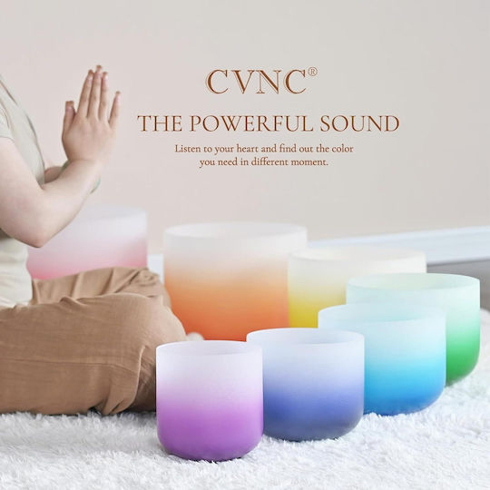 Crystal Singing Bowl Set 7 Chakra 432 Hz + 2 Storage Bags + 2 Mallets