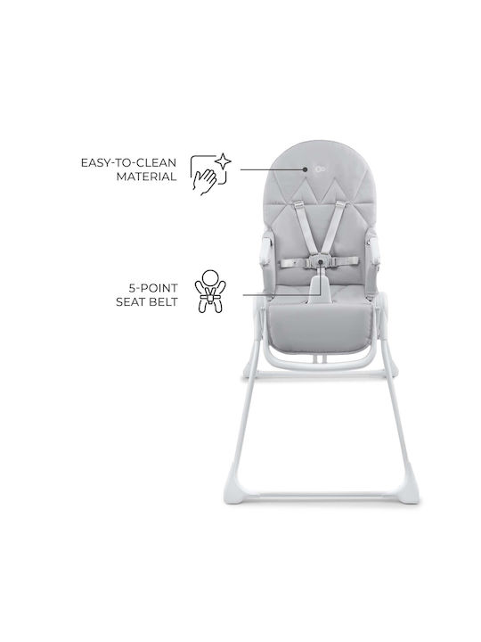Kinderkraft Binci Αναδιπλούμενο Καρεκλάκι Φαγητού Γκρι