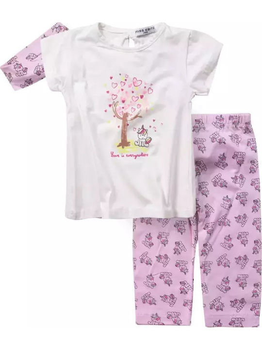 Kinder-Set mit Leggings Sommer 2Stück Cream/Lila