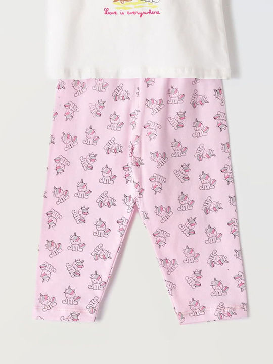 Kinder-Set mit Leggings Sommer 2Stück Cream/Lila