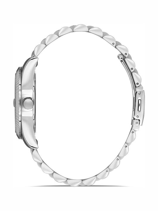 Ferro Men's Watch Battery with Silver Metal Bracelet