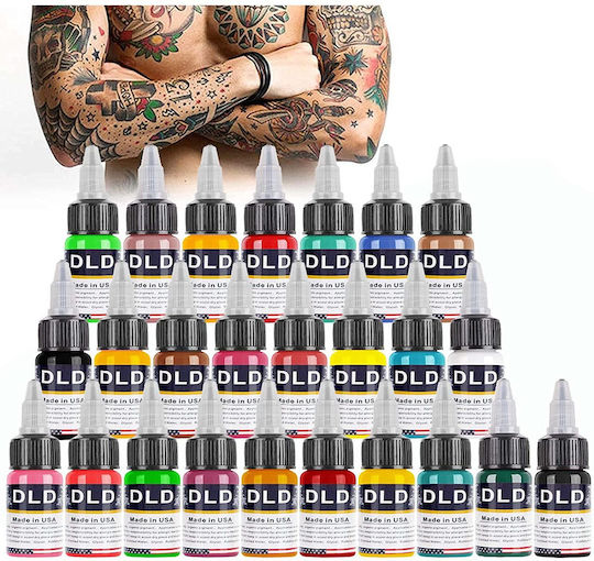 Set de Pigment pentru Tattoo Profesionale Vopsea pentru Tattoo 25 Culori de Bază În Sticle de 15 Ml Permanent Tattooing Microblading