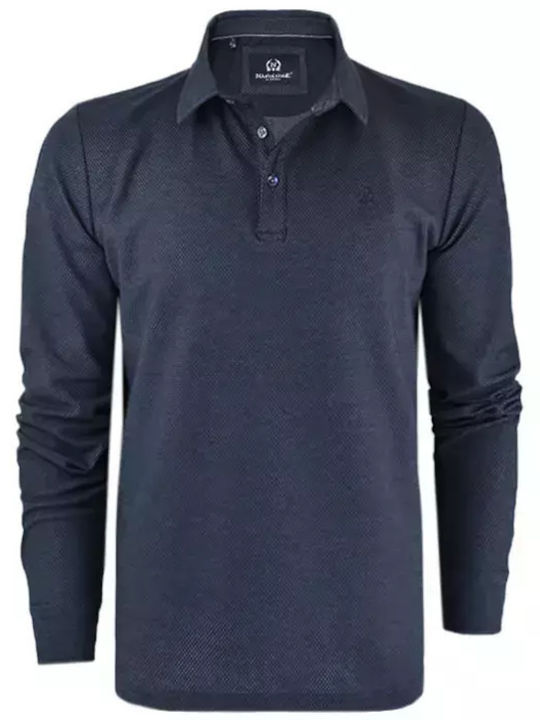 Polo Langarmbluse Blau