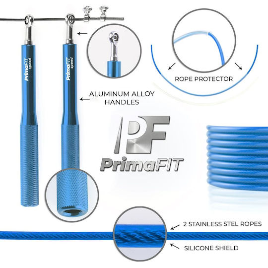 PrimaFit Springseil Fitness 3m Blau mit einstellbarer Länge
