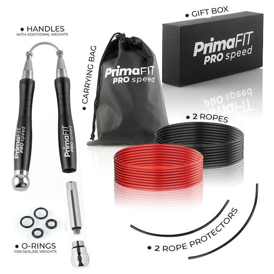 PrimaFit Springseil Fitness mit Gewicht 3m Gray mit einstellbarer Länge