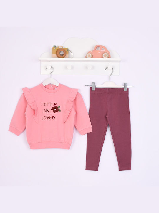 Set pentru copii cu colanți Iarnă 3buc Pink
