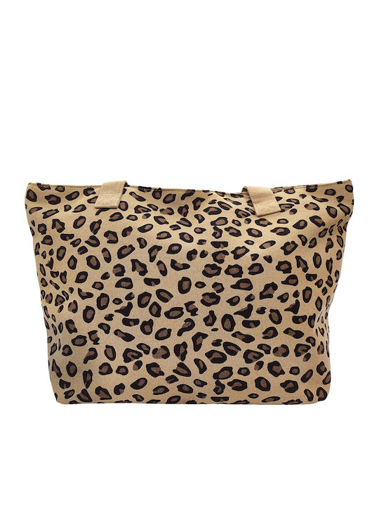 Gift-Me Fabric Beach Bag with Wallet Brown