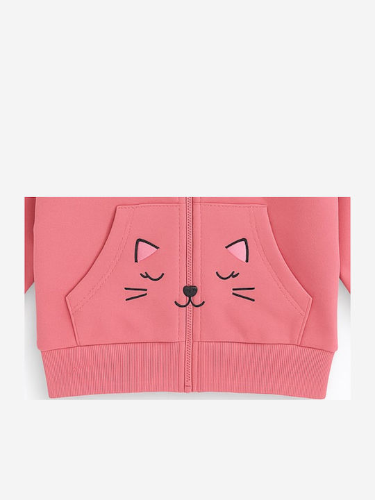 Παιδική Ζακέτα με Κουκούλα Ροζ Better With A Cat