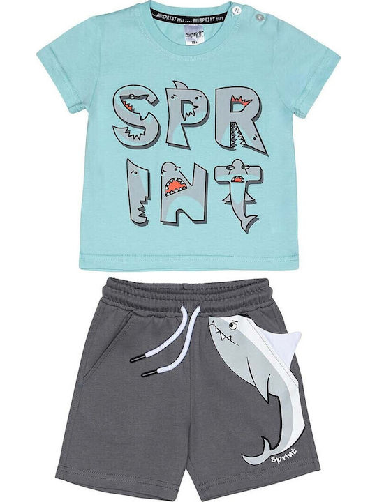 Kids' Set with Shorts Summer 2pcs Aqua