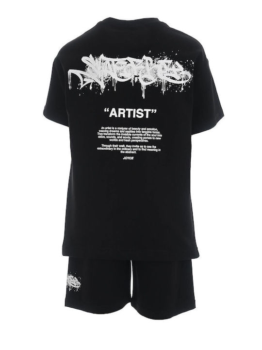 Kids' Set with Shorts Summer 2pcs Black Jersey