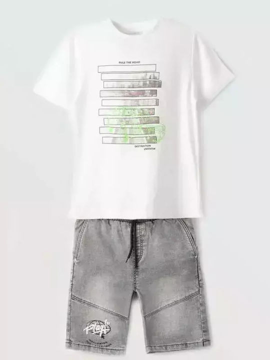 Kinder-Set mit Shorts Sommer 2Stück Weiß