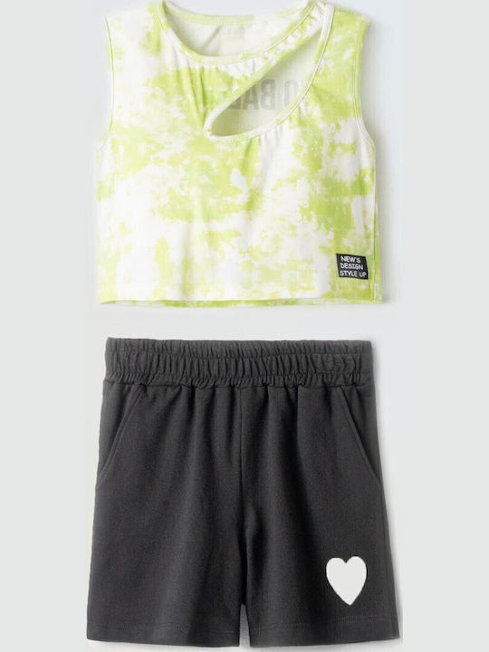 Set pentru copii cu șorturi Vară 2buc Lime - Black