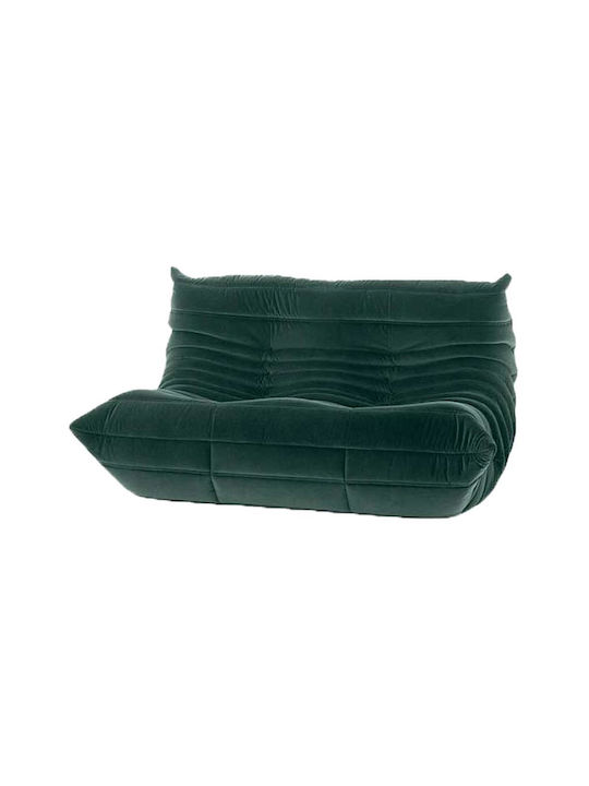 Togo Two-Seater Couch Dark Green 132x102x70cm