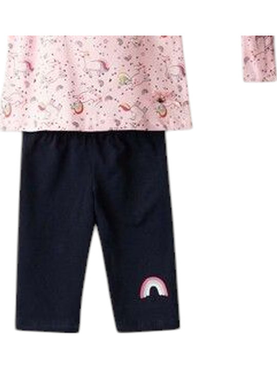 Set pentru copii cu colanți Vară 3buc Pink